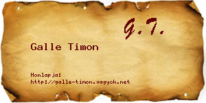 Galle Timon névjegykártya